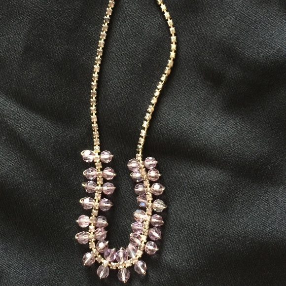necklace Purple Glass Chocker Style - Picture 1 of 3